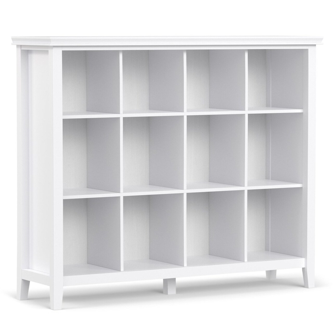 Simpli Home Artisan Solid Wood 48" X 57" Transitional 12 Cube Storage 12 Shelves